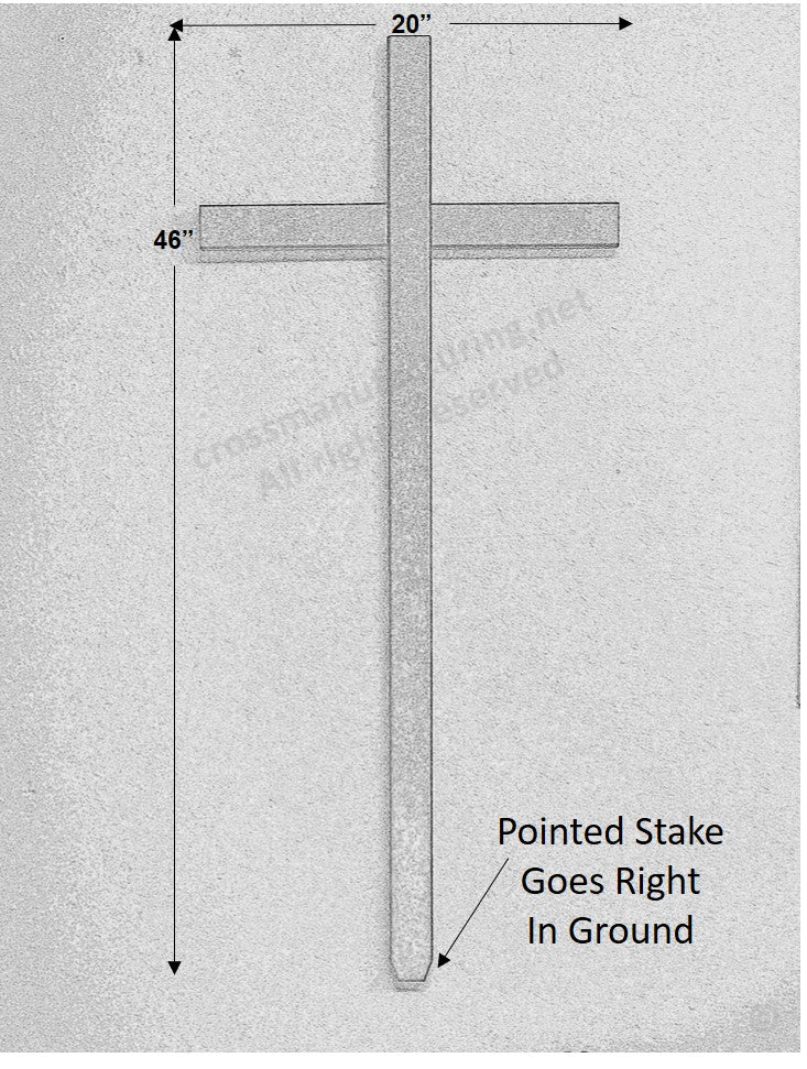 46 inch Steel Purple Roadside Cross with Flowers, Multiple Colors Available, cross # 712