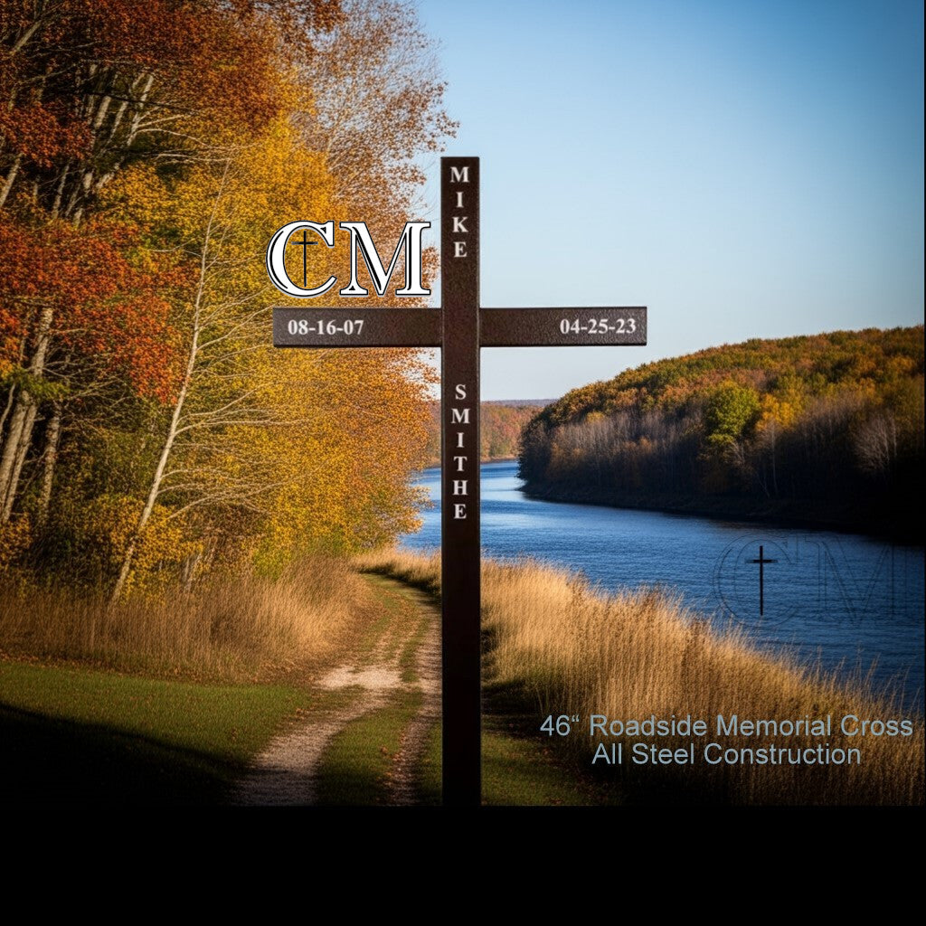 46 inch Steel Roadside Cross Multiple Colors Available, cross #644
