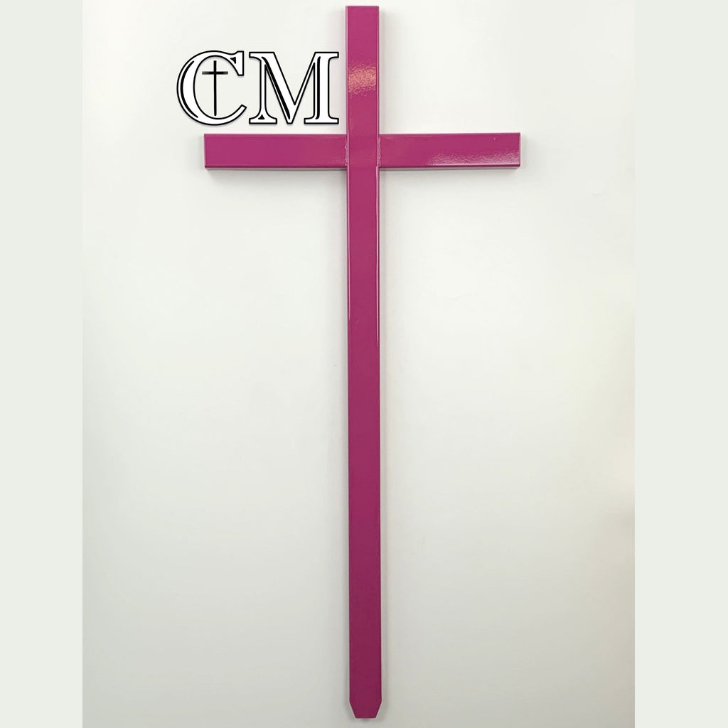 46 inch STEEL Pink roadside cross, roadway cross, accident site marker, roadside memorial cross #785