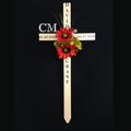 30 inch STEEL Beige Graveside Cross Display Model, memorial cross, cross 562