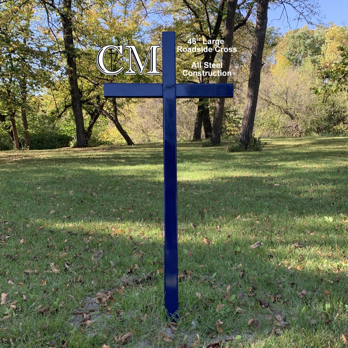 46 inch STEEL Blue roadside cross, cross #778