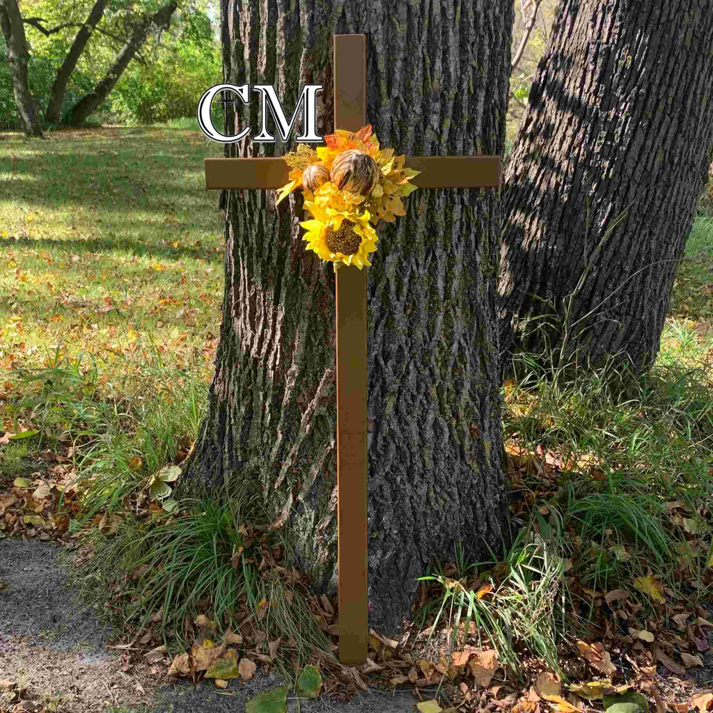 46 inch STEEL Brown Roadside Cross Display Model, memorial cross, cross 802