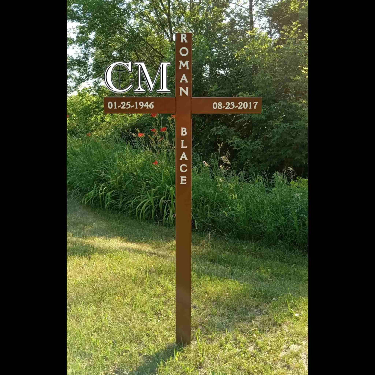46 inch STEEL Roadside Cross, Brown Cross DISPLAY MODEL# 783