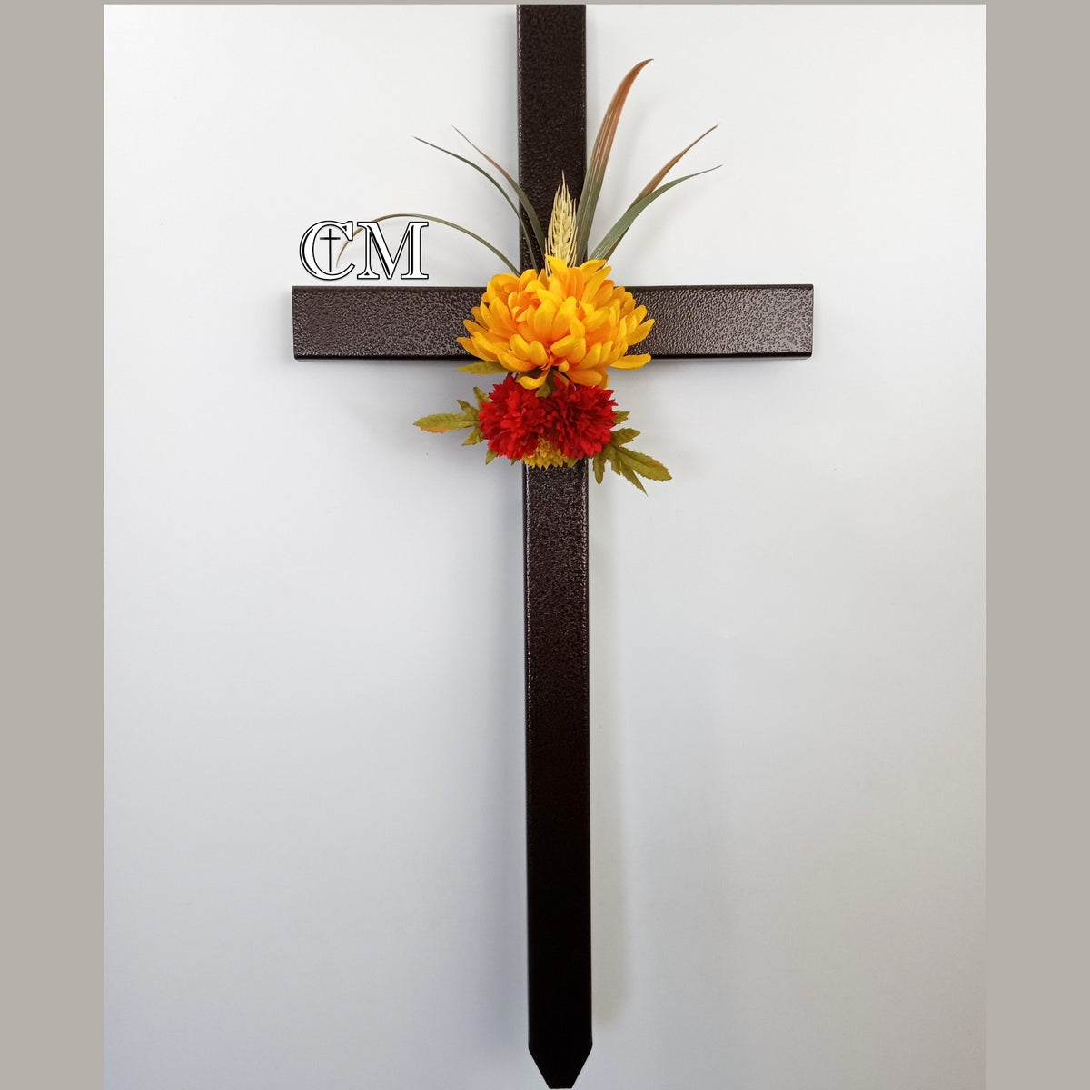 30 inch STEEL Copper cemetery cross, cross #709
