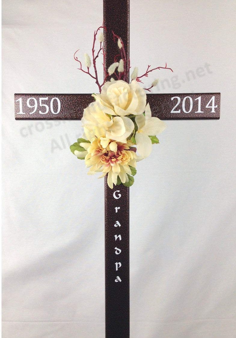 30 inch STEEL Copper graveside cross, personalized memorial cross, cross #725