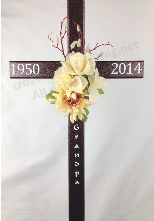 30 inch STEEL Copper graveside cross, personalized memorial cross, cross #725