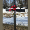 30 inch STEEL Silver graveside cross, personalized memorial cross, cross #293