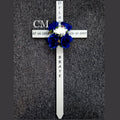 30 inch STEEL Gray Personalized Graveside Cross, #749
