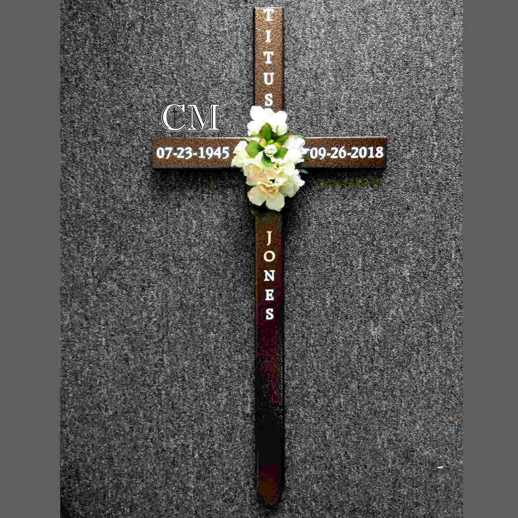 30 inch STEEL Copper graveside cross, personalized memorial cross, cross #601