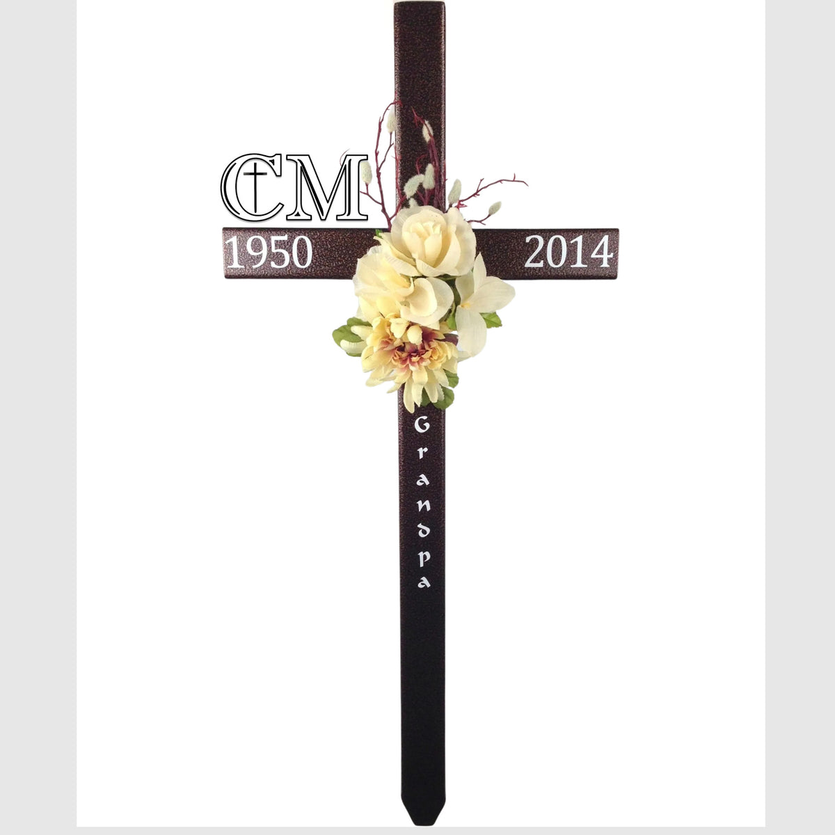 30 inch STEEL Copper graveside cross, personalized memorial cross, cross #725