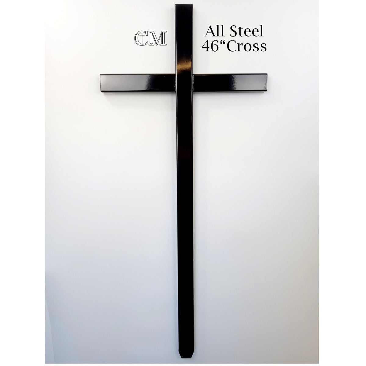 46 inch STEEL Black roadside cross, cross #671