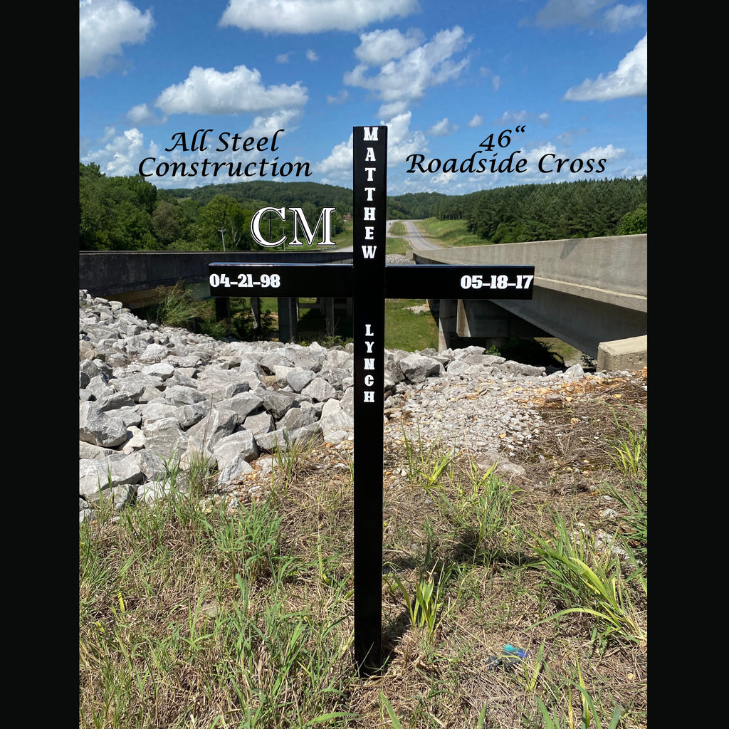 46 inch Steel Roadside Cross Multiple Colors Available, cross id 665
