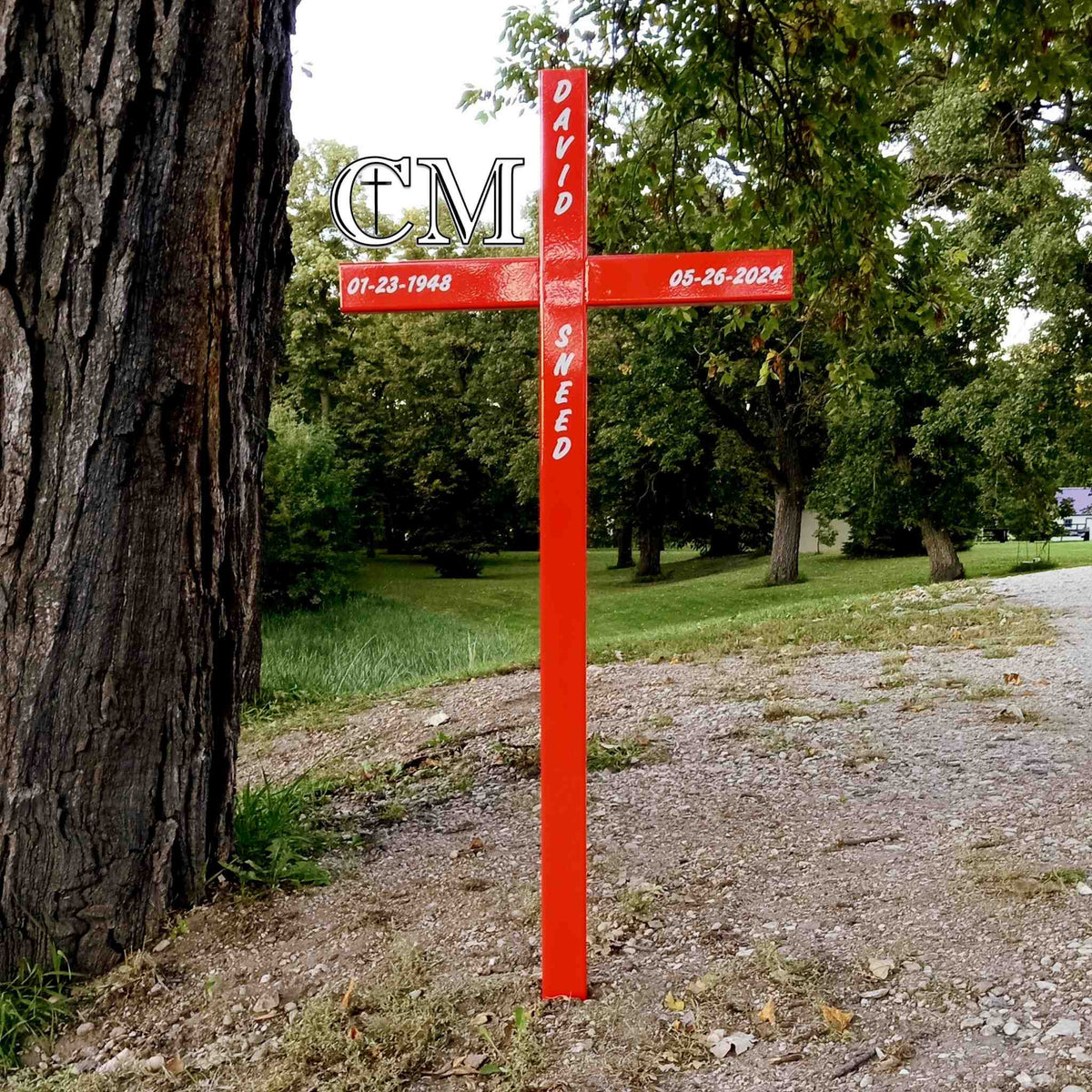 46 inch STEEL Roadside Cross, Orange Cross DISPLAY MODEL# 718