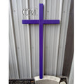 46 inch STEEL PURPLE roadside cross, roadway cross, accident site marker, roadside memorial cross #703