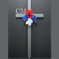 30 inch STEEL silver Memorial Cross, graveside cross, grave site cross, cemetery cross, 78