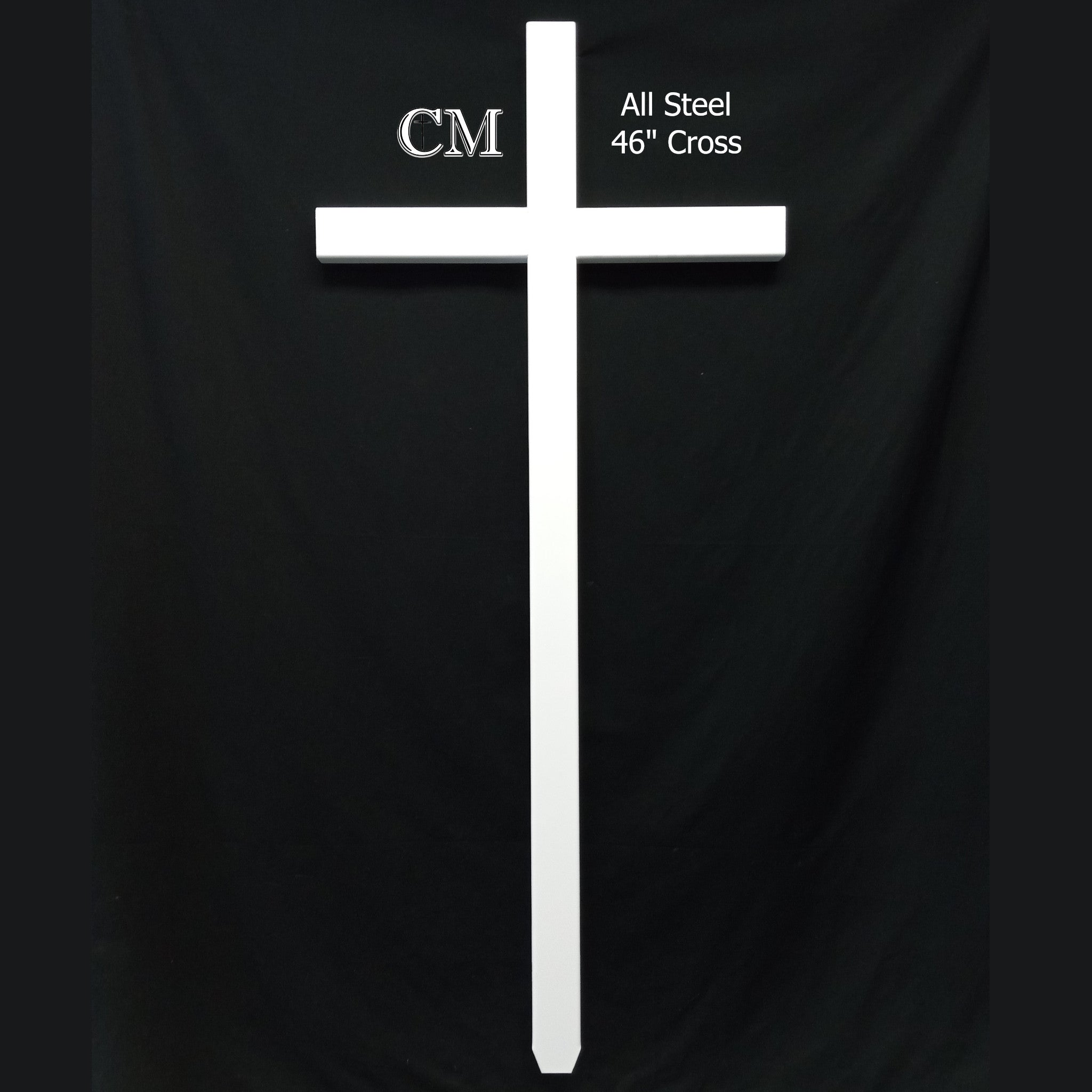 46 inch STEEL White roadside cross, cross #779